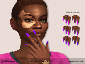 Sims 4 — Glow Nails - Purple Pink by MahoCreations — Glow in the dark nails for every party. mesh edit basegame 3 purple