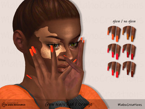 Sims 4 — Glow Nails - Red Orange by MahoCreations — Glow in the dark nails for every party. mesh edit basegame 3 red