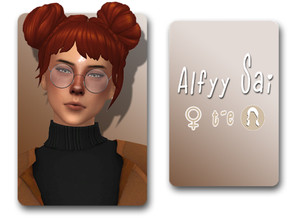 Sims 4 — Sai Hairstyle by Alfyy — Alfyy Sai Hairstyle You can support me on patreon (alfyy) All LODs Custom CAS thumbnail