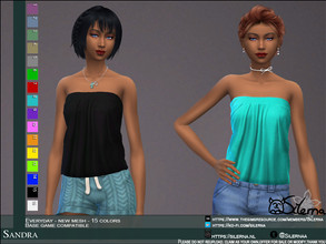 Sims 4 — Sandra by Silerna — - Base game compatible - New mesh - all lods - Everyday - Teen to elder - 15 different