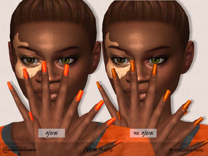 Sims 4 — Glow Nails Set by MahoCreations — Glow in the dark nails for every party. mesh edit basegame 4 green tones 3