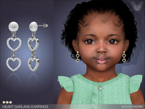 Sims 4 — Heart Garland Earrings For Toddlers by feyona — Heart Garland Earrings For Toddlers come in 3 colors of metal: