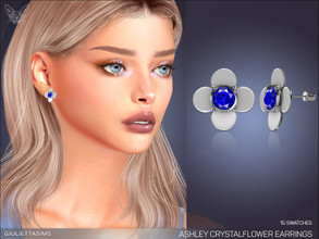 Sims 4 — Ashley Crystal Flower Earrings by feyona — Ashley Crystal Flower Earrings come with 15 swatches. * 15 swatches *