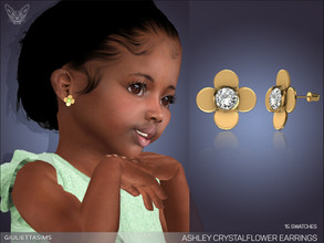 Sims 4 — Ashley Crystal Flower Earrings For Toddlers by feyona — Ashley Crystal Flower Earrings come with 15 swatches. *