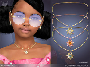 Sims 4 — Sunburst Necklace For Kids by feyona — Sunburst Necklace For Kids comes with 12 swatches. Check the recommended