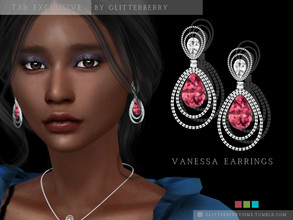 Sims 4 — Vanessa Earrings by Glitterberryfly — Gorgeous earrings inspired by the Met gala