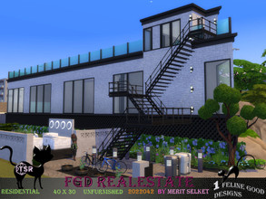 Sims 4 — FGD RealEstate 2022042 by Merit_Selket — Triangle shaped Family home, built in Del Sol Valley 40 x 30 No CC used