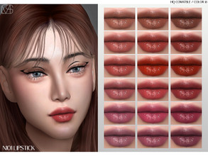 Sims 4 — LMCS N101 Lipstick  by Lisaminicatsims — -New Mesh -Lipstick category -HQ comatble -16 swatches -All Skin