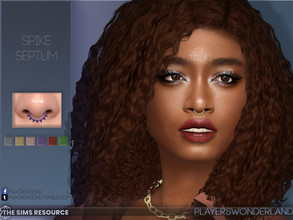 Sims 4 — Spike Septum by PlayersWonderland — A spike-shaped septum for your Sims! It has a total of 6 swatches and is