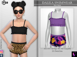 Sims 4 — Dalila Swimwear by KaTPurpura — Ruffle Top High Thong Swimsuit
