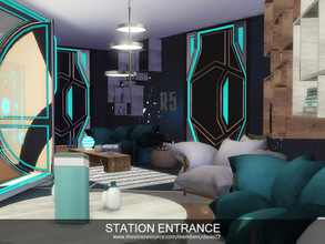 Sims 4 — Station Entrance by dasie22 — Station Entrance is a futuristic living room built on an irregular plan. Please,