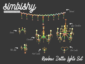 Sims 4 — Rainbow Dottie Lights Set by simbishy — A colourful set of lights. <3