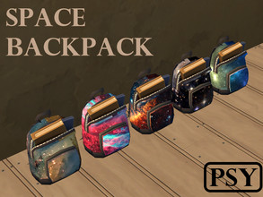 Sims 4 — Space Backpack (Basegame) by Psychachu — -- 5 swatches -- Space themed backpacks -- Found in Children's Clutter