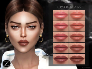 Sims 4 — LIPSTICK Z179 by ZENX — -Base Game -All Age -For Female -10 colors -Works with all of skins -Compatible with HQ