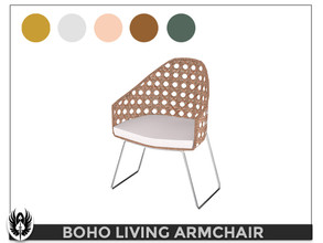Sims 4 — Modern Boho Living Room Armchair by nemesis_im — Armchair from Modern Boho Living Room Set - 5 Colors - Base