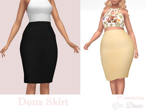 Sims 4 — Dona Skirt by Dissia — High waist pencil tight knee length skirt :) Available in 47 swatches