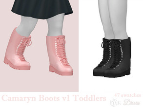Sims 4 — Camaryn Boots v1 Toddlers by Dissia — Under the knee combat boots for toddlers :) Available in 47 swatches