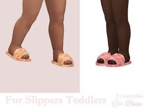Sims 4 — Fur Slippers Toddlers by Dissia — Fur slippers for toddlers :) Available in 24 swatches