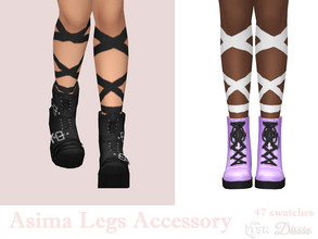 Sims 4 — Asima Legs Accessory by Dissia — Accessory Straps for sim legs, good addon if you feel that something lacks in