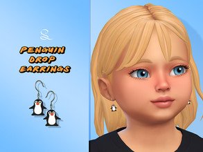 Sims 4 — Penguin Drop Earrings for Toddlers by simlasya — All LODs New mesh For toddlers 5 swatches HQ compatible Custom