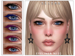 Sims 4 — Eyeliner N132 by Seleng — The eyeliner has 21 colours and HQ compatible. Allowed for teen, young adult, adult