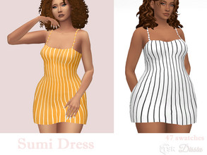 Sims 4 — Sumi Dress by Dissia — Short stripped dress Available in 47 swatches