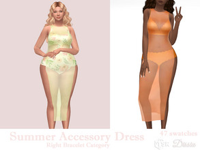 Sims 4 — Summer Accessory Dress by Dissia — Accessory transparent dress, best to wear with swimsuits for pool or beach :)