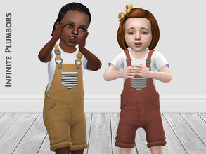 Sims 4 — IP Toddler Striped Pocket Dungarees by InfinitePlumbobs — Dungarees with Striped Pocket for Toddlers - 6