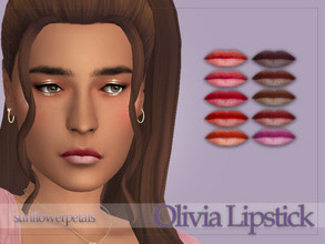 Sims 4 — Olivia Lipstick by SunflowerPetalsCC — A matte lipstick in 10 berry shades.