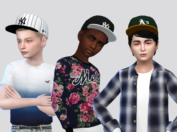 Sims 4 — Era Caps II Boys by McLayneSims — TSR EXCLUSIVE Standalone item 10 Swatches MESH by Me NO RECOLORING Please