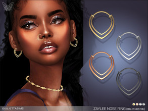 Sims 4 — Zaylee Nose Ring Right Nostril by feyona — Zaylee Nose Ring Right Nostril comes in 4 colors of metal: yellow