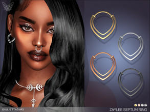 Sims 4 — Zaylee Septum Ring by feyona — Zaylee Septum Ring comes in 4 colors of metal: yellow gold, white gold, rose gold
