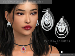Sims 4 — Vanessa Earrings v2 by Glitterberryfly — V2 of the Vanessa Earrings. Comes in a diamond swatch only