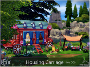 Sims 4 — Housing Carriage (No CC!) by nobody13922 — A small, cozy coach, decorated for the single, outsider,