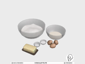 Sims 4 — Cooking cookies - Ingredients by Syboubou — Those are ingredients for baking cake or cookies. Sugar, flour,