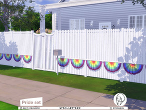 Sims 4 — Pride deco trim - Bunting by Syboubou — This is pride flag bunting banner that can be placed for holidays with