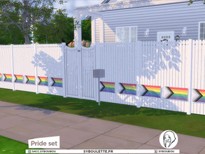Sims 4 — Pride deco trim - Flag by Syboubou — This is pride flag that can be placed for holidays with the Seasons DLC.