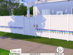 Sims 4 — Pride deco trim - triangle banner by Syboubou — This is pride triangle banner that can be placed for holidays