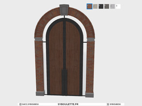 Sims 4 — Loft - Frontdoor (medium) by Syboubou — Double doors with miw of metal and wood and brick frame.