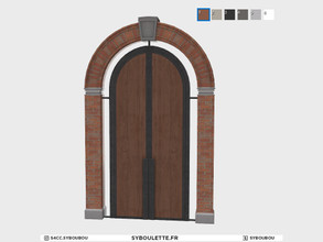Sims 4 — Loft - Frontdoor (short) by Syboubou — Double doors with miw of metal and wood and brick frame.