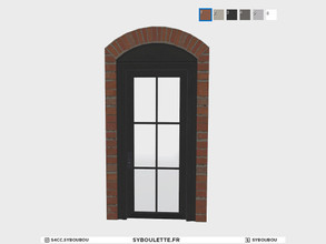 Sims 4 — Loft - Single door by Syboubou — Single door with metal opening and brick frame.