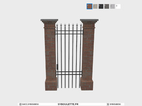 Sims 4 — Loft - Brick fence single gate by Syboubou — Brick single gate that will fit the Loft fence, available in 6