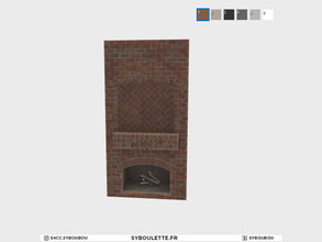 Sims 4 — Loft - Fireplace (medium) by Syboubou — Functional fireplace that will fit a medium wall height.