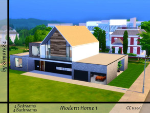 Sims 4 — Modern Home 1 by Simara84 — Modern 4 Bedroom and 4 Bathroom House, built on a 40x30 Lot. 