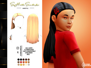 Sims 4 — Laura's hair and clip recolor (Set) by sehablasimlish — I hope you like it and enjoy it.