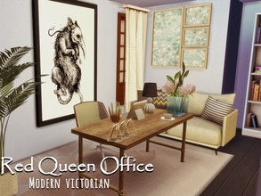 Sims 4 — Red Queen Office | Only TSR CC by GenkaiHaretsu — Modern-Victorian Office for Red Queen Shell