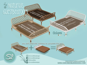 Sims 4 — Naturalis Guest bedroom bed frame by SIMcredible! — by SIMcredibledesigns.com available at TSR 3 colors