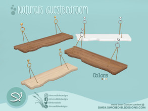 Sims 4 — Naturalis Guest Bedroom shelf by SIMcredible! — by SIMcredibledesigns.com available at TSR 3 colors + variations