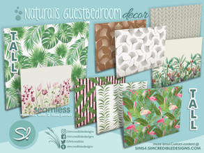 Sims 4 — Naturalis Guest bedroom wall panel 4x1 tall by SIMcredible! — by SIMcredibledesigns.com available at TSR 8