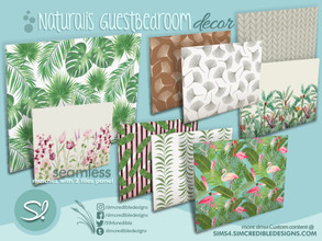 Sims 4 — Naturalis Guest bedroom wall panel 4x1 by SIMcredible! — by SIMcredibledesigns.com available at TSR 8 colors